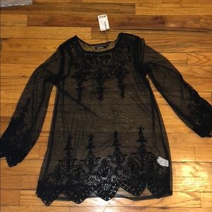 Never Worn Black mesh lace cover up